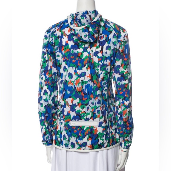Tory Burch Sport Full Zip Lightweight Jacket small Green‎ Floral Zip, Pockets - Picture 3 of 3